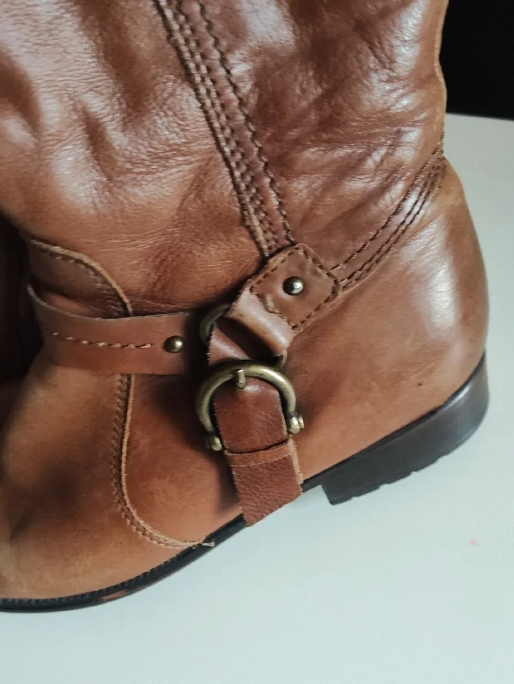 Clarks Brown Leather Knee-High Riding Boots - Picture 4 of 6